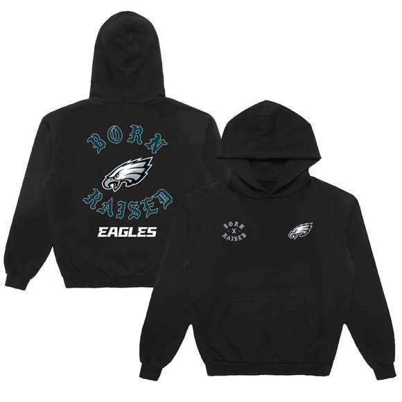 Men's Black Philadelphia Eagles Born x Raised Pullover Hoodie